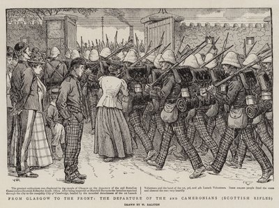 Van Glasgow naar het Front, het Vertrek van de 2e Cameronians, Schotse Geweer door William Ralston